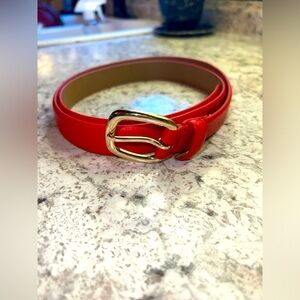 Talbots Leather Belt In Cherry Red Women’s Sz XL